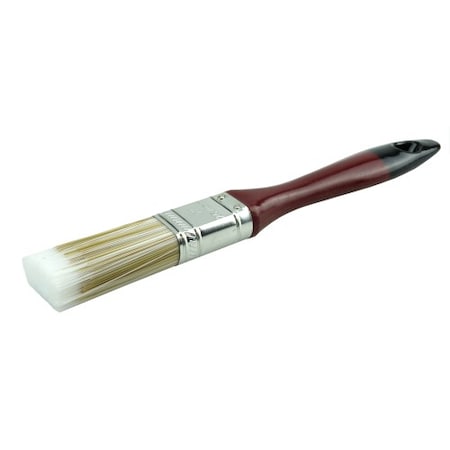 Weiler 1" Varnish Brush, Poly/Nylon Fill, 2-1/4" Trim Len, Red Foam Handle 40058